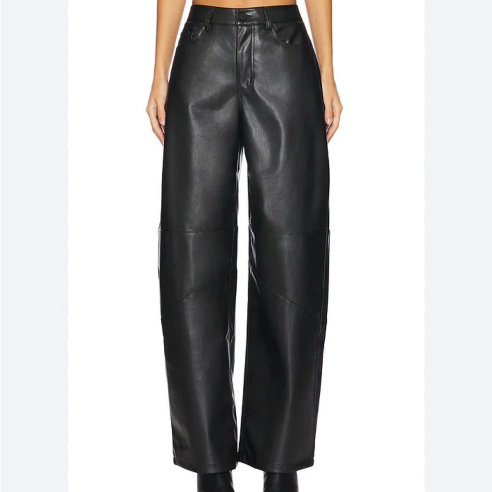 AFRM Black Faux Leather Trousers